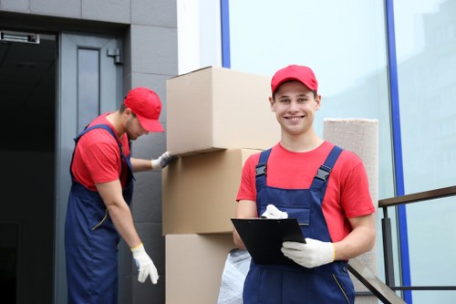Professional removals and storage service in Hampstead with moving boxes