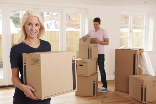 Organized storage units used during a Hampstead relocation