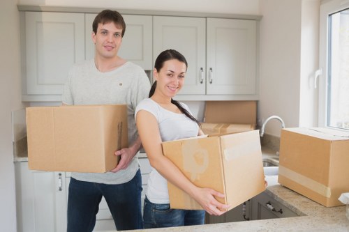 Professional man and van service handling household items